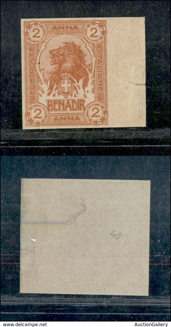 COLONIE - Somalia - 1903 - Prova Di Macchina - 2 Anna (4) Bordo Foglio - Non Dentellato Senza Gomma - Other & Unclassified