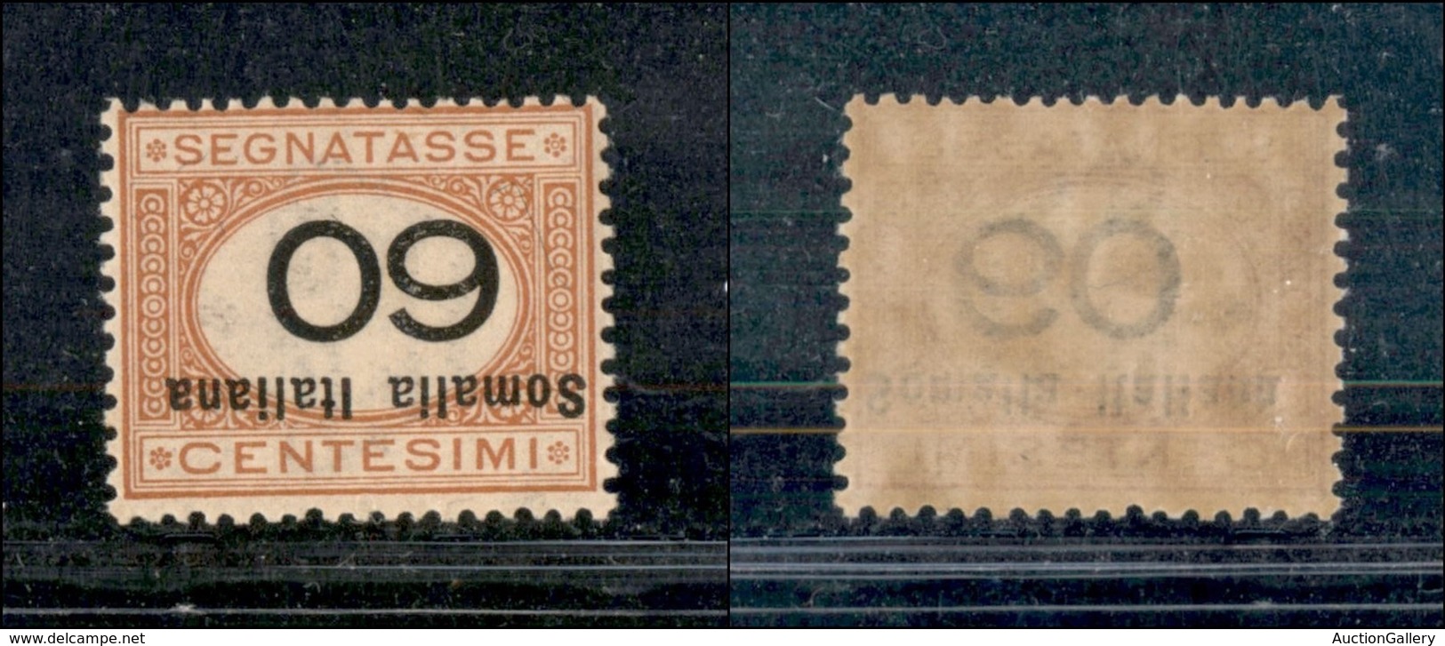 COLONIE - Somalia - 1926 - 60 Cent (47a) Soprastampa E Cifra Capovolte - Gomma Integra - Cert. AG (600) - Other & Unclassified