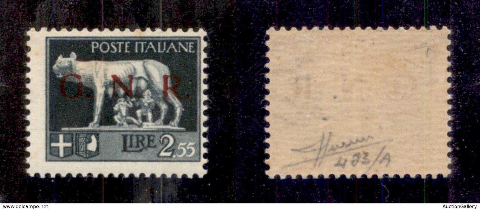 RSI - G.N.R. Brescia - 1943 - Spaziati - 2,55 Lire (483/A) - Gomma Originale Con Traccia Di Linguella - Sorani (2.400) - Otros & Sin Clasificación