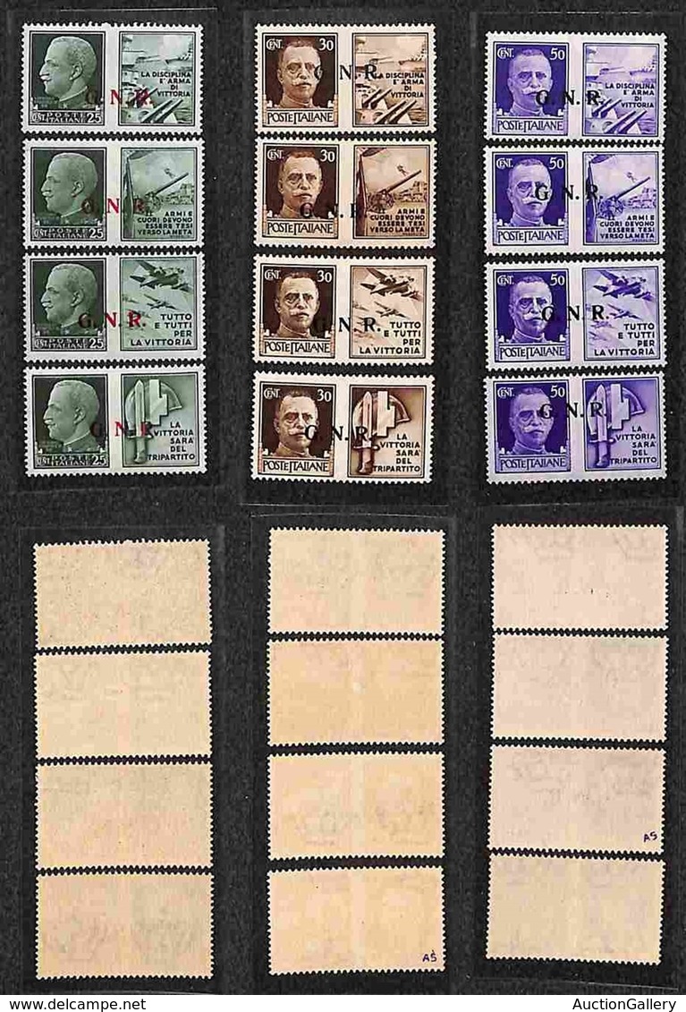 RSI - G.N.R. Brescia - 1943 - Propaganda (da 13 A 24 /I - Secondo Tipo) - Serie Completa - Gomma Integra - Timbrino Scot - Other & Unclassified