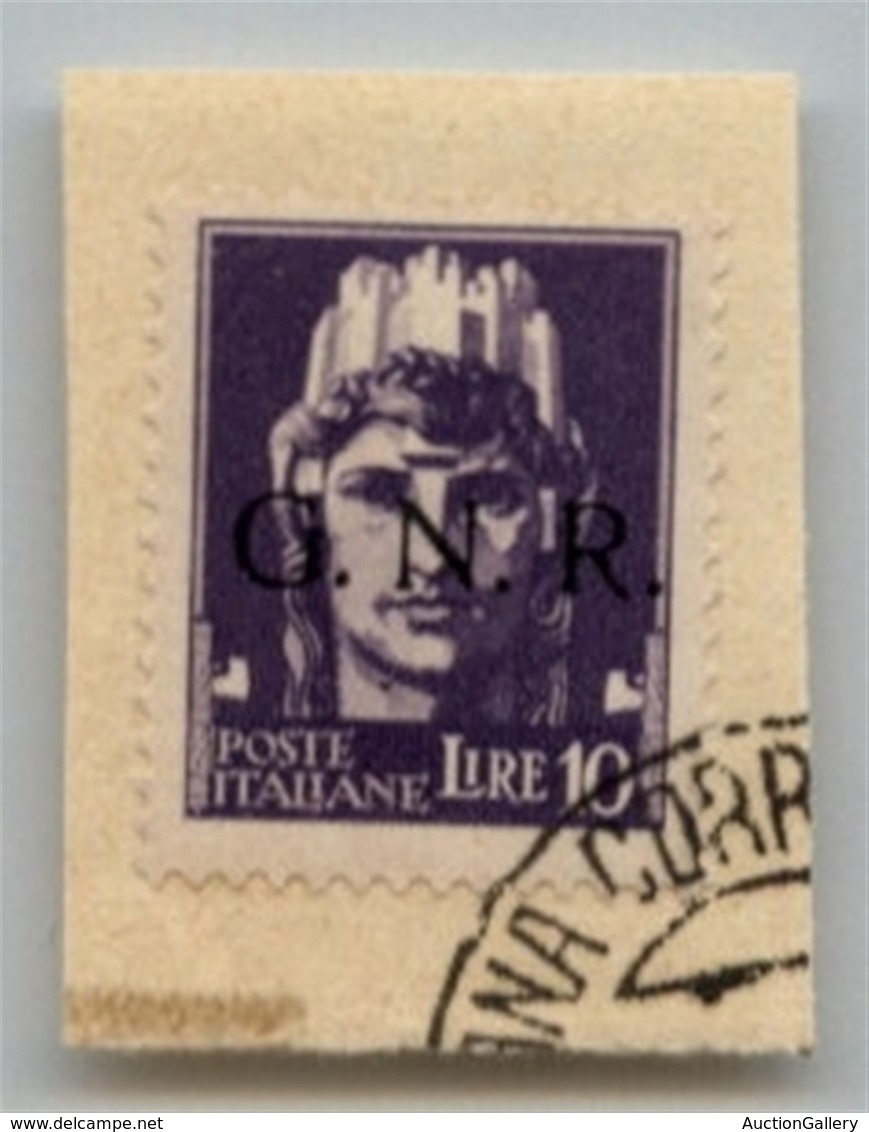 RSI - G.N.R. Verona - 1944 - 10 Lire (486) Usato A Verona (Titolare) Su Frammento - Cert. AG - Autres & Non Classés