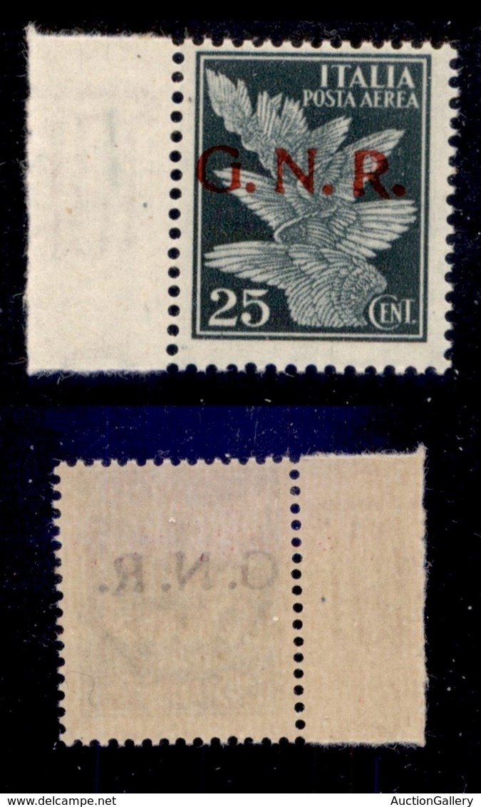 RSI - G.N.R. Verona - 1944 - 25 Cent (117d) - Punto Grosso Dopo R + Decalco - Gomma Integra - Non Catalogato - Autres & Non Classés