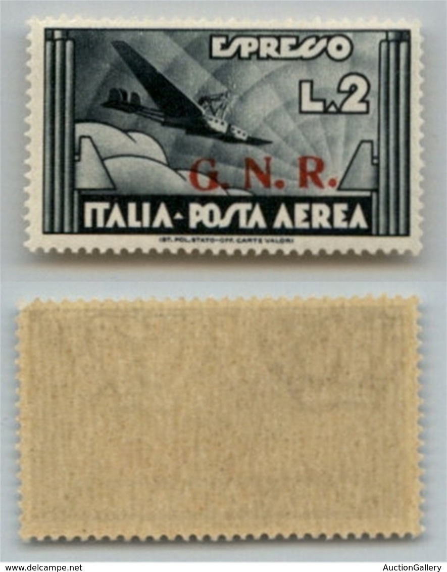 RSI - G.N.R. Verona - 1944 - 2 Lire Aeroespresso (125) - Soprastampa In Basso A Destra - Gomma Integra - Non Catalogato  - Autres & Non Classés