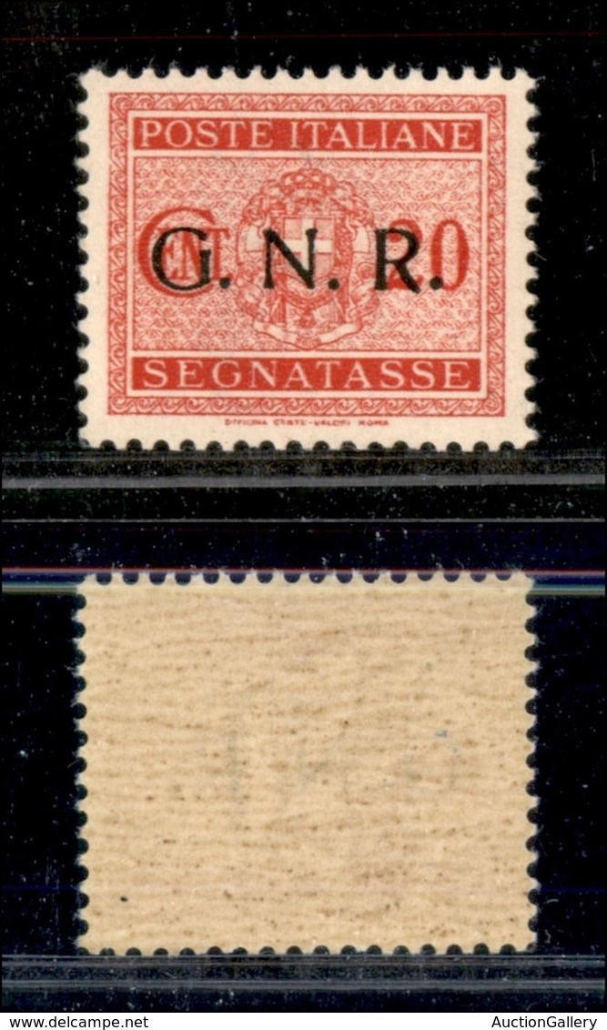 RSI - G.N.R. Verona - 1944 - 20 Cent (49) - Punto Grosso Dopo R - Gomma Integra - Non Catalogato - Cert. AG - Autres & Non Classés