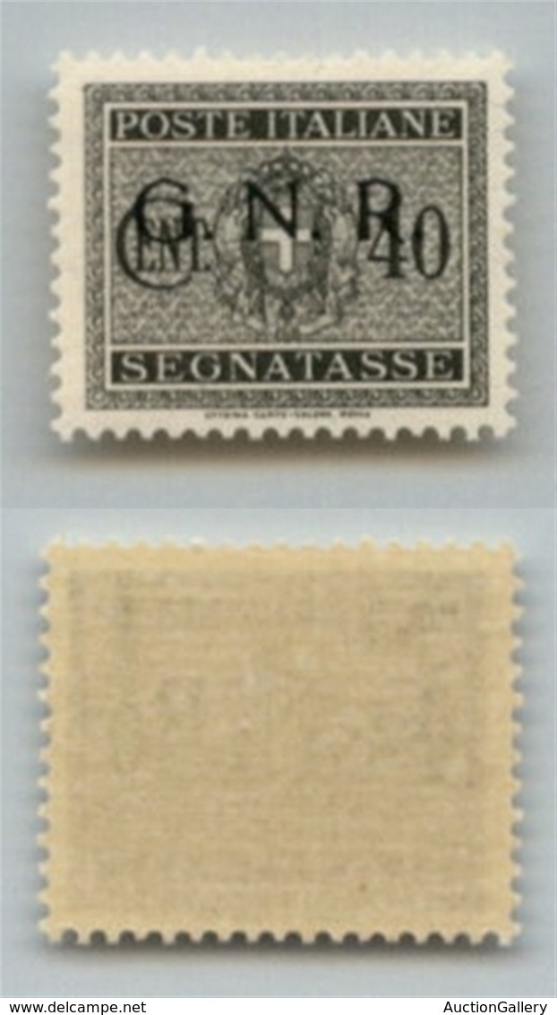 RSI - G.N.R. Verona - 1944 - Errore Di Colore - 40 Cent (52A) - Gomma Integra - Cert. AG (1.300) - Autres & Non Classés