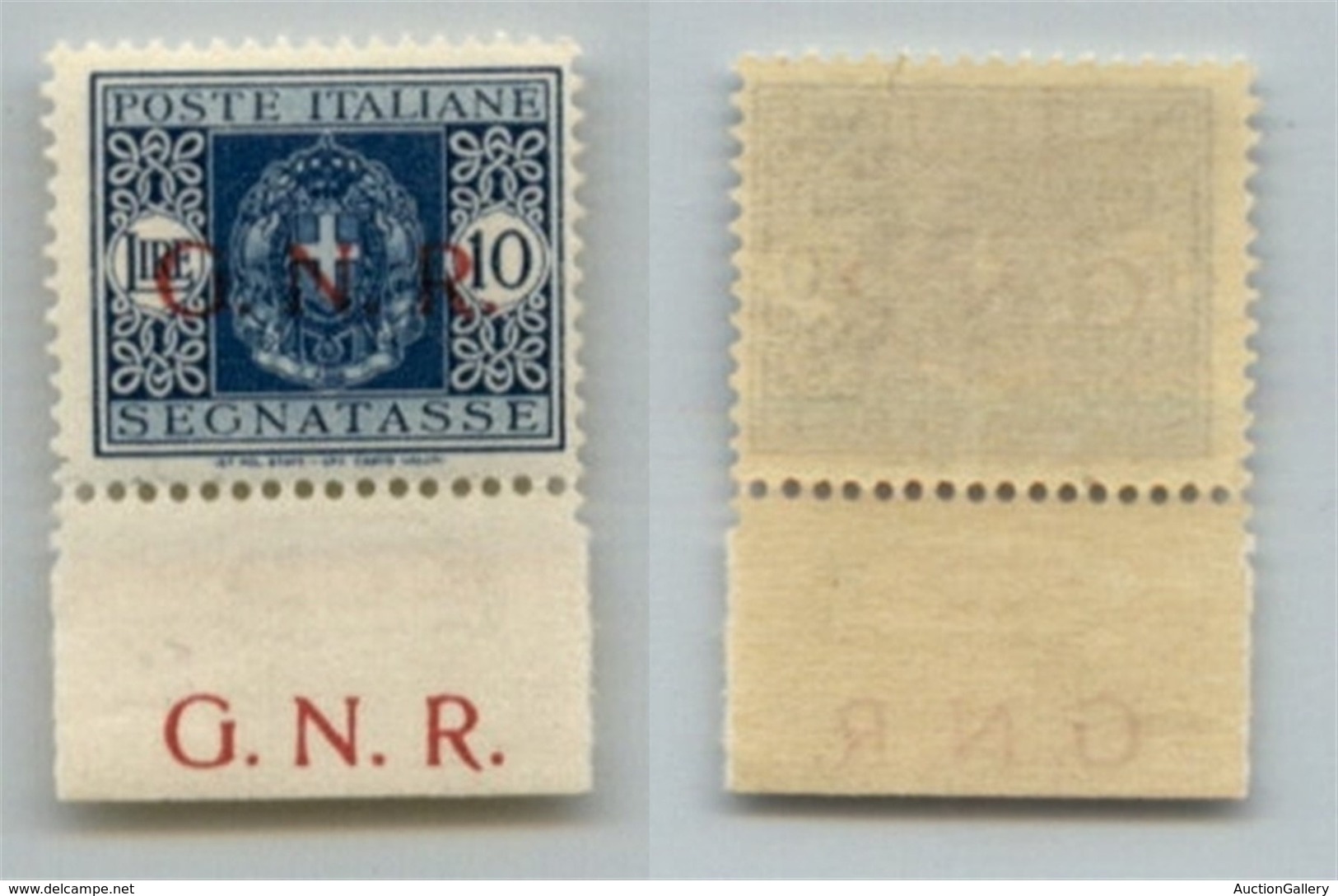 RSI - G.N.R. Verona - 1944 - 10 Lire (58) Bordo Foglio In Basso Con Soprastampa Ripetuta A Margine - Gomma Integra - Non - Autres & Non Classés