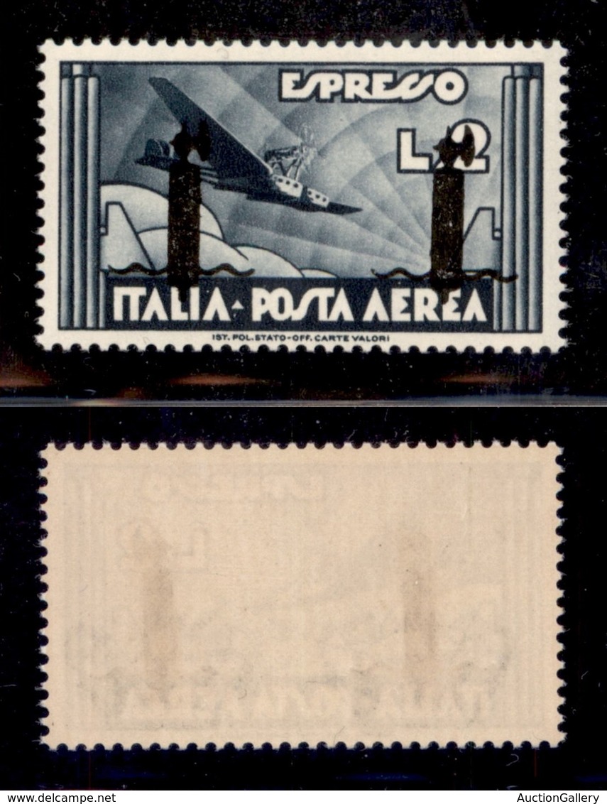 RSI - Saggi-Verona - 1944 - 2 Lire Aeroespresso (P16) - Gomma Integra - Cert. AG (6.000) - Autres & Non Classés