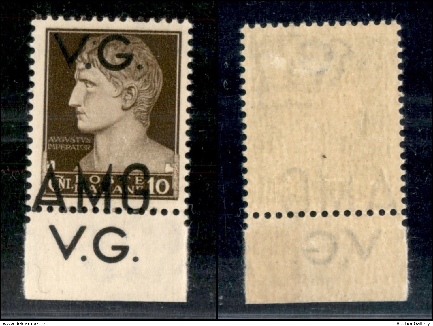 TRIESTE  - Trieste AMG VG - 1945 - 10 Cent (1haa) Bordo Foglio Con Soprastampa Spostata (VG In Alto Ripetuto A Margine)  - Altri & Non Classificati