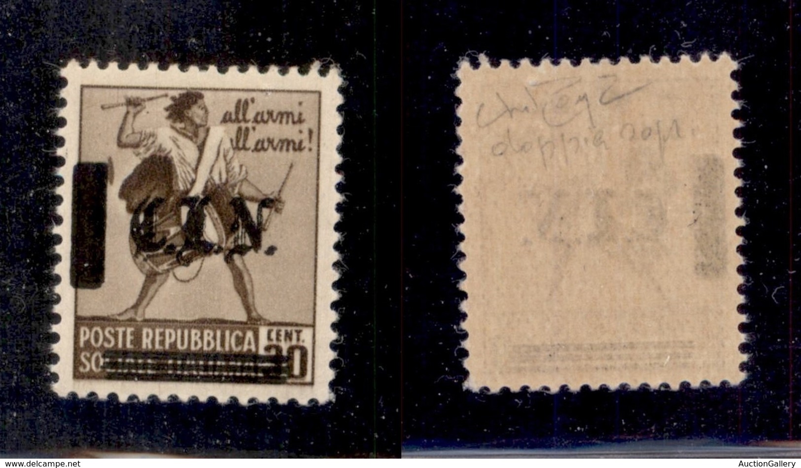 C.L.N. - Torino - 1945 - 30 Cent (Unificato 8 - Errani 8a) Con Doppia Soprastampa - Gomma Integra - Raybaudi - Other & Unclassified