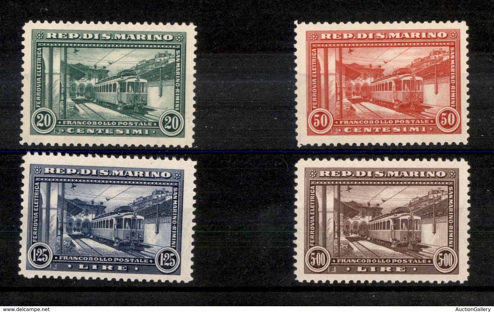 SAN MARINO - 1932 - Ferrovia (164/167) - Serie Completa - Gomma Integra E Linguella Sul 50 Cent (400+) - Autres & Non Classés
