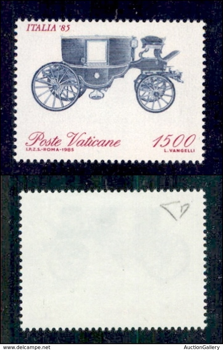 VATICANO - 1985 - 1500 Lire Italia 85 (785a) - Carrozza In Alto - Gomma Integra - Cert. Diena (200) - Other & Unclassified