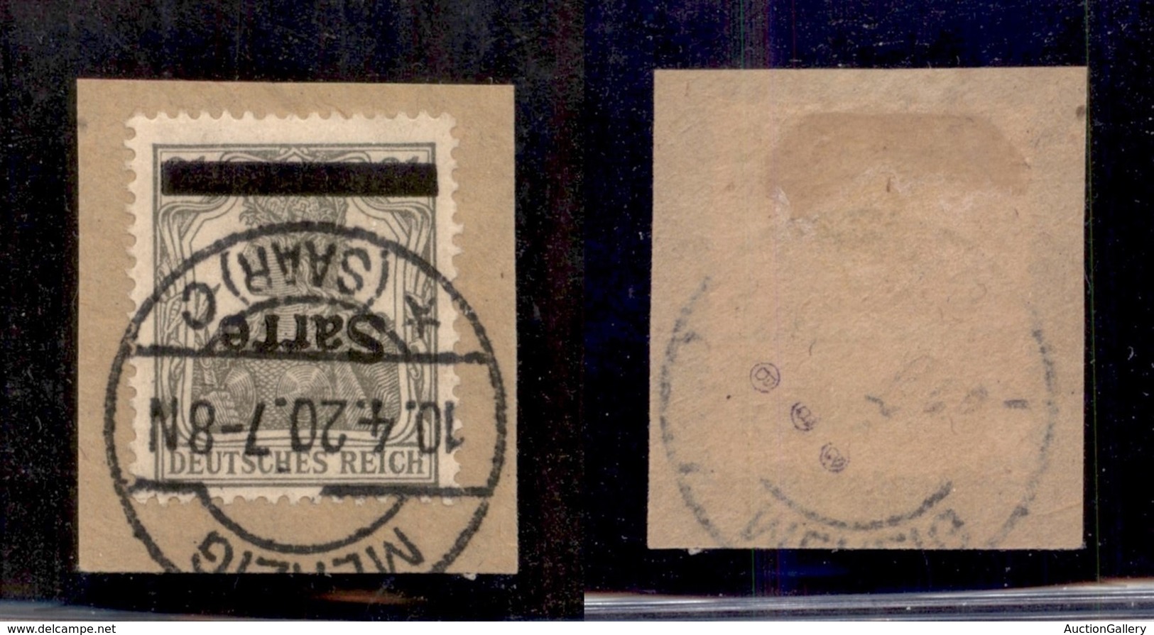 GERMANIA - Saar - 1920 - 2 1/2 Pfennig (2aIk) Con Soprastampa Capovolta - Usato Su Frammento - Altri & Non Classificati