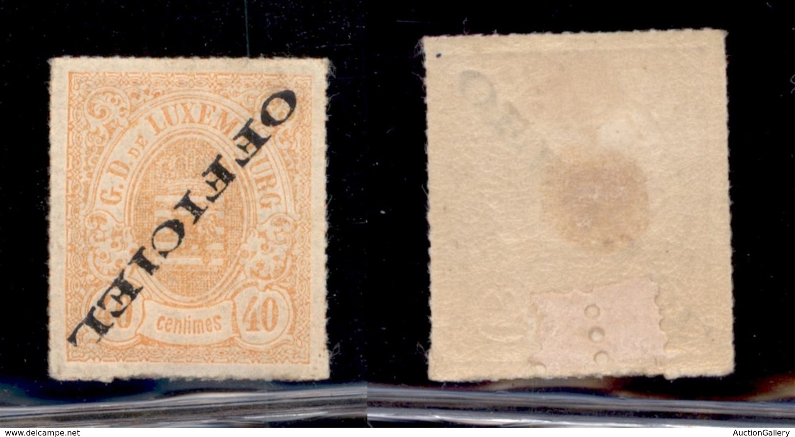 LUSSEMBURGO - 1875 - 40 Cent Officiel (unif. 8AA) - Soprastampa Capovolta - Gomma Originale - Other & Unclassified