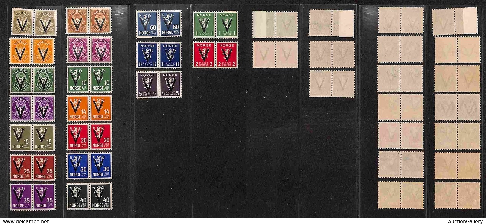NORVEGIA - 1941 - Soprastampati “V” (237/256) - Serie Completa In Coppie Orizzontali - Gomma Integra - Autres & Non Classés