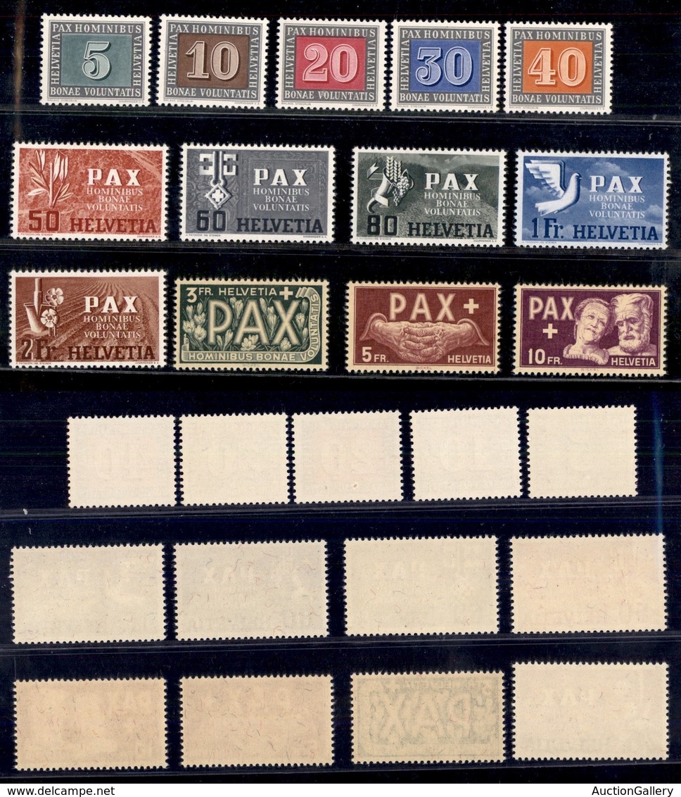 SVIZZERA - 1945 - Pax (447/459) - Serie Completa - Gomma Integra (450) - Autres & Non Classés