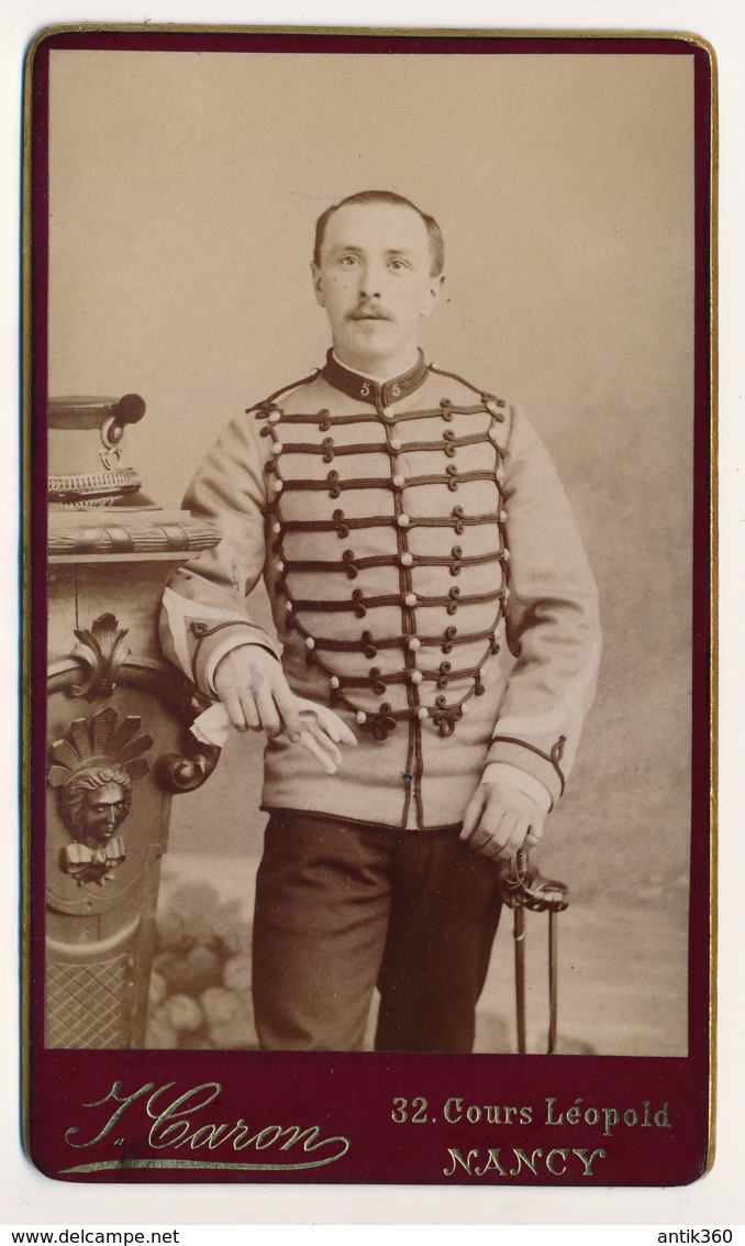 Photographie Ancienne CDV Circa 1880 Portrait D'un Officier Militaire "D'HAMONVILLE" Photographe Caron Nancy - Anciennes (Av. 1900)