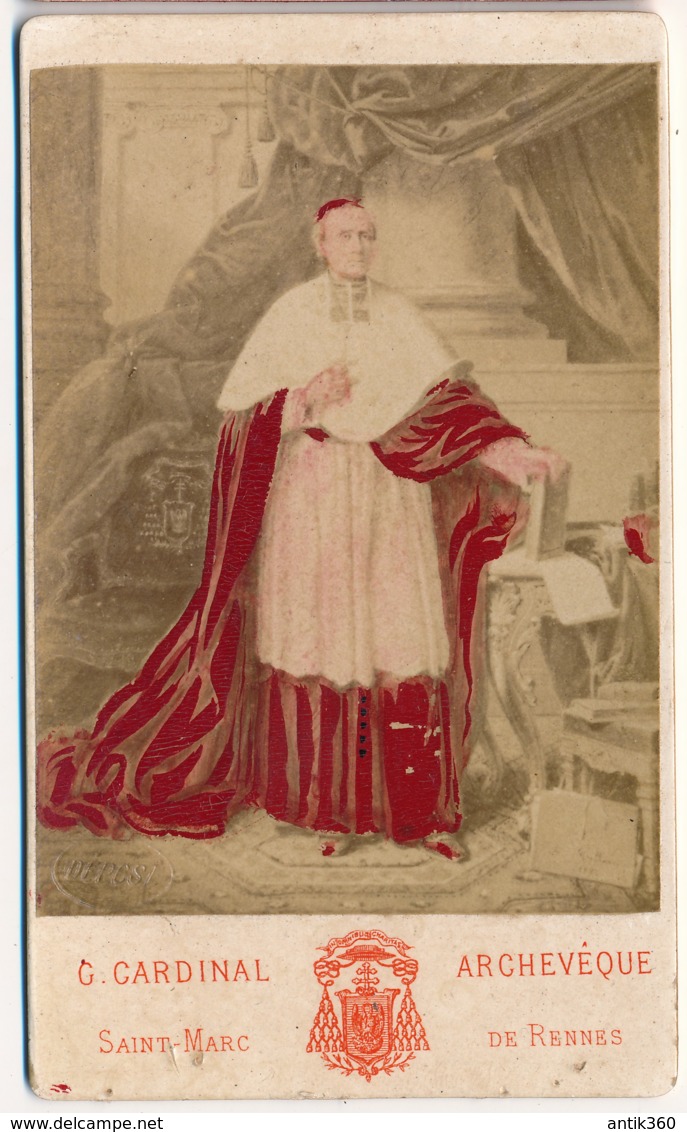 Photographie Ancienne CDV Circa 1870 Portrait Du Cardinal Archevêque SAINT MARC De Rennes Photographe FISCH Rennes - Anciennes (Av. 1900)