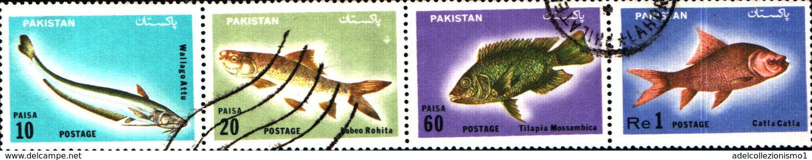 6477B)  Pakistan:1973 Pesci Set Sg353-6 -STRISCIA USATA - Pakistan