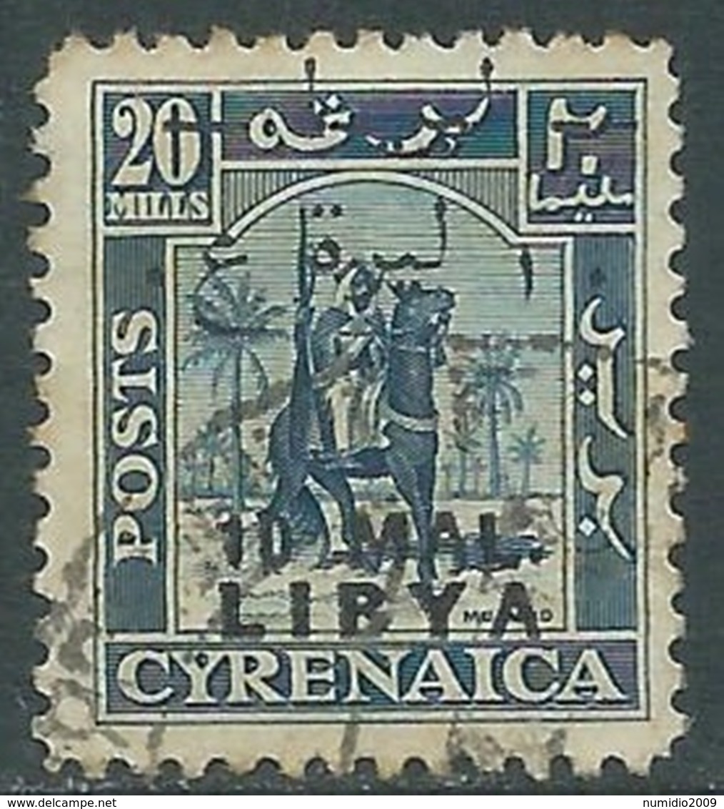 1951 LIBIA REGNO TRIPOLITANIA USATO 10 MAL SU 20 M - RA8-9 - Tripolitaine
