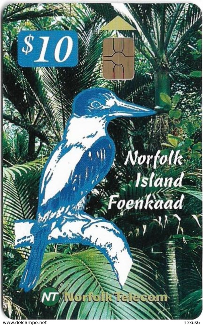 Norfolk Isl. - Telstra/Norfolk. Tel (Chip) - Norrfka Bird (Sacred Kingfischer), 2000, 10$, 2.000ex, Used - Ile Norfolk