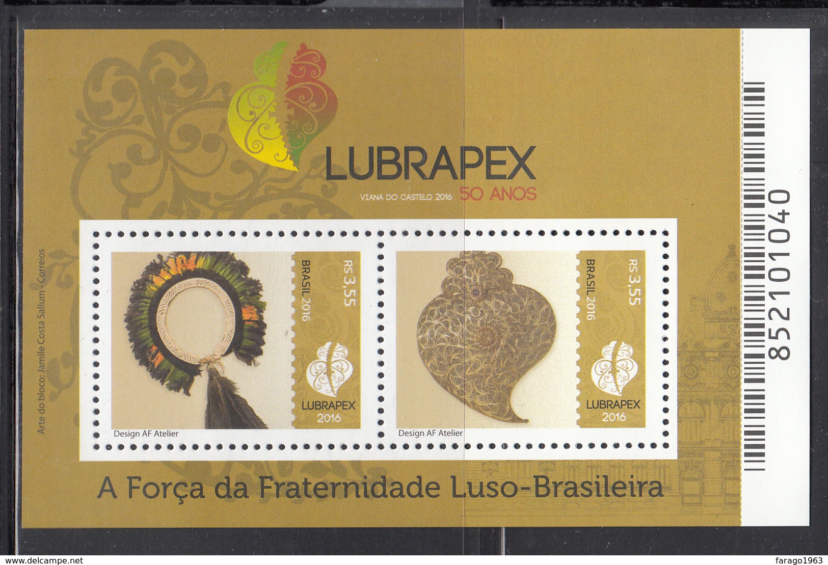 2016 Brazil Brasil Lubrapex Handicrafts Culture  Miniature Sheet  Of 2 MNH - Ongebruikt