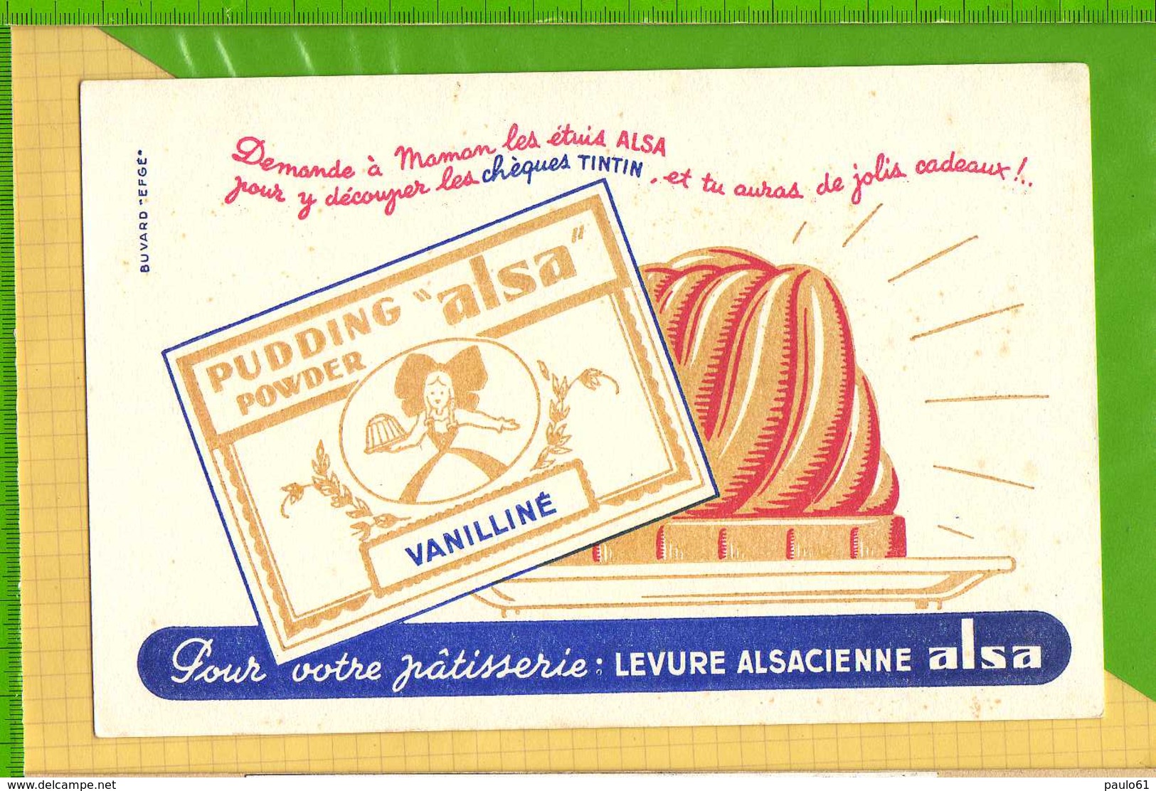 Buvard & Blotting Paper : Pudding ALSA Vanilline - Sucreries & Gâteaux