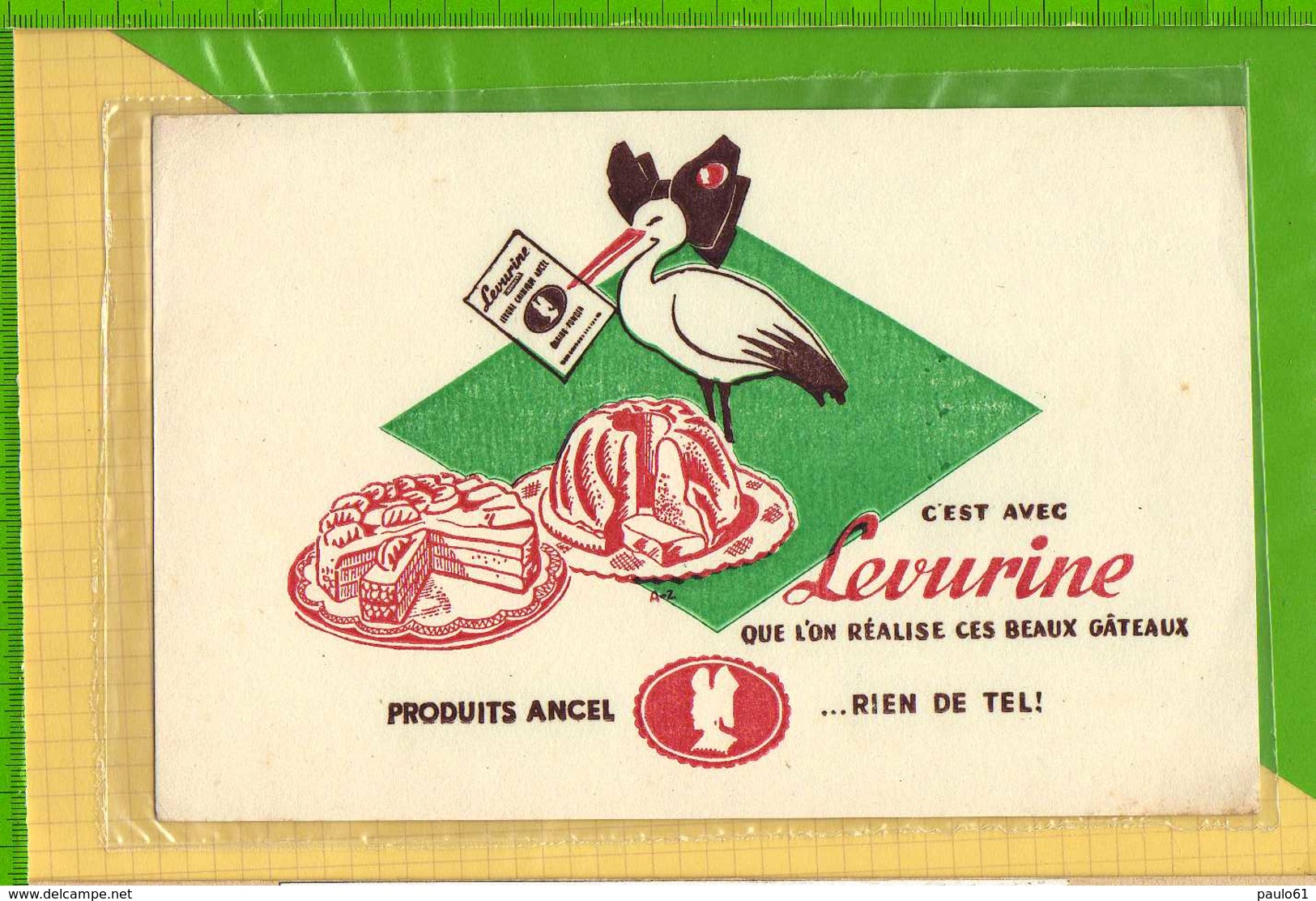 Buvard & Blotting Paper : Produit ANCEL LEVURINE  CIGOGNE - Sucreries & Gâteaux