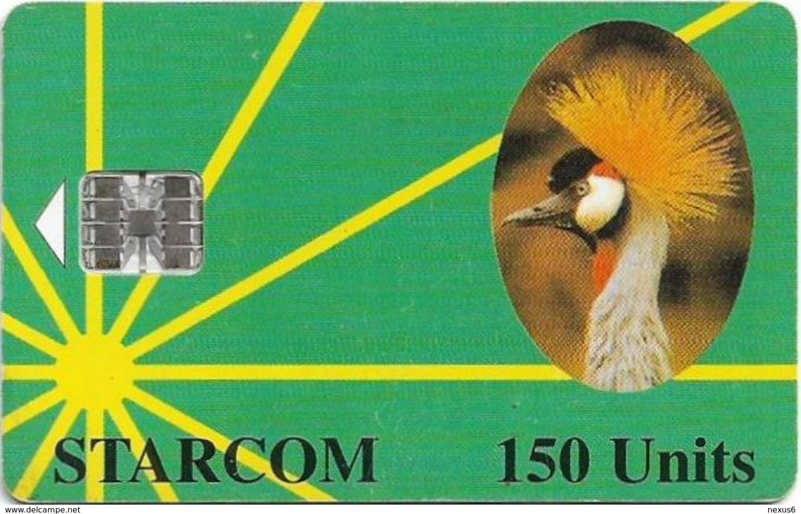 Uganda - Starcom - Crane (Green - Reverse #2), 150U, SC7, Used - Ouganda