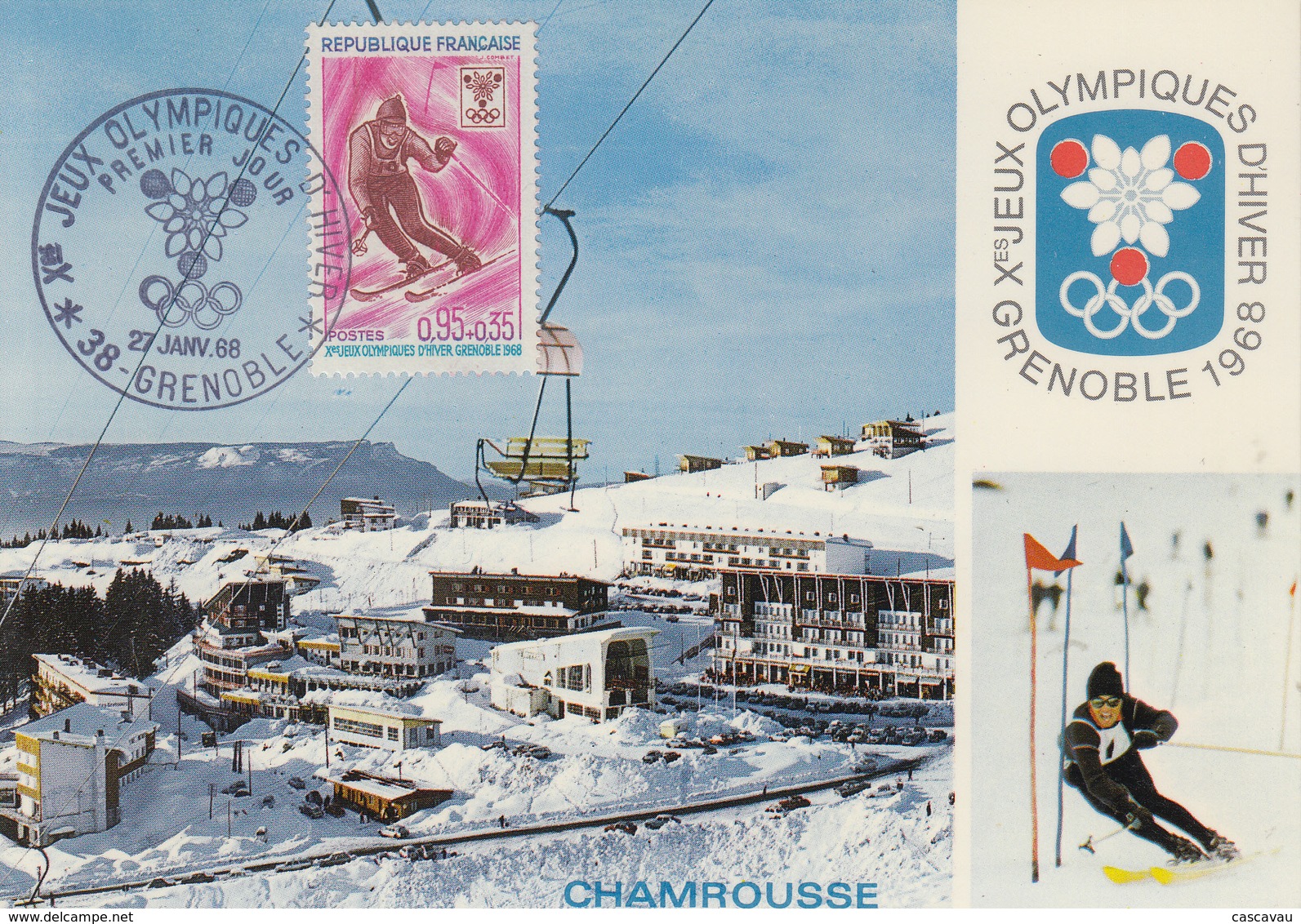 Carte  Maximum  1er  Jour    FRANCE    Jeux  Olympiques  D' Hiver   GRENOBLE   1968 - Winter 1968: Grenoble