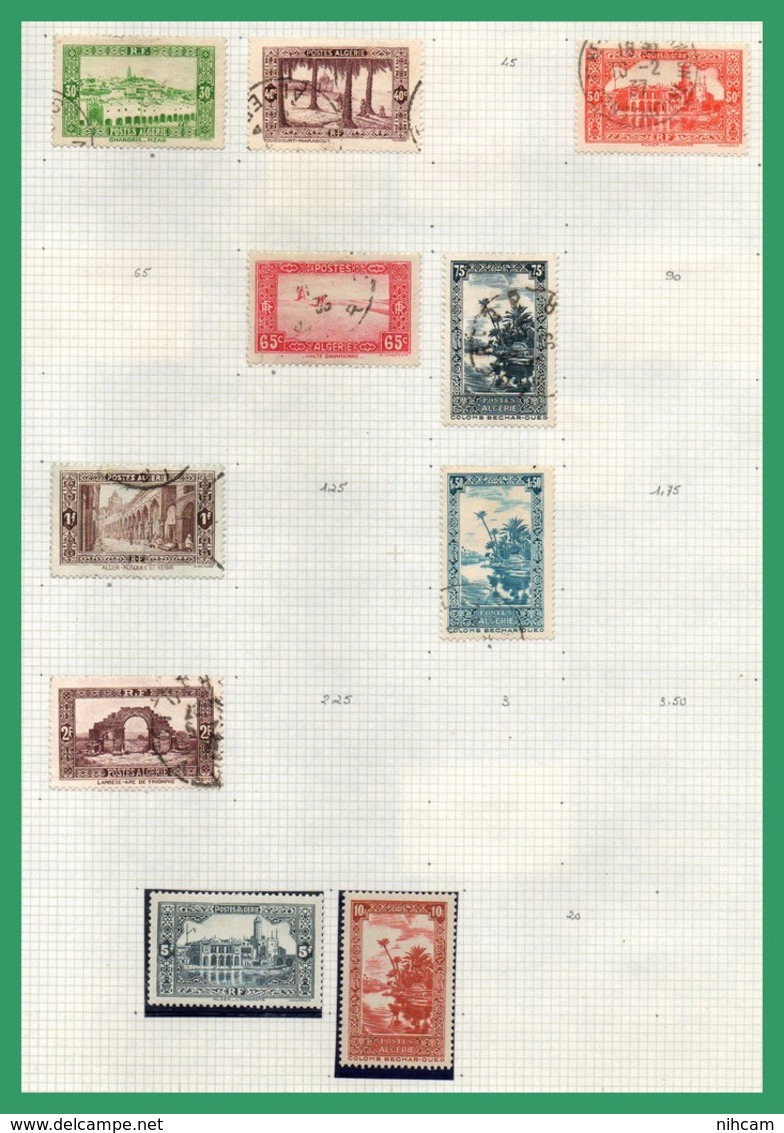 Collection Algérie ** Et Obl. 58 SCANS (Forte Cote à Voir, à Profiter !) MNH And Used Dt PA Blocs Taxe Préo - Verzamelingen (in Albums)