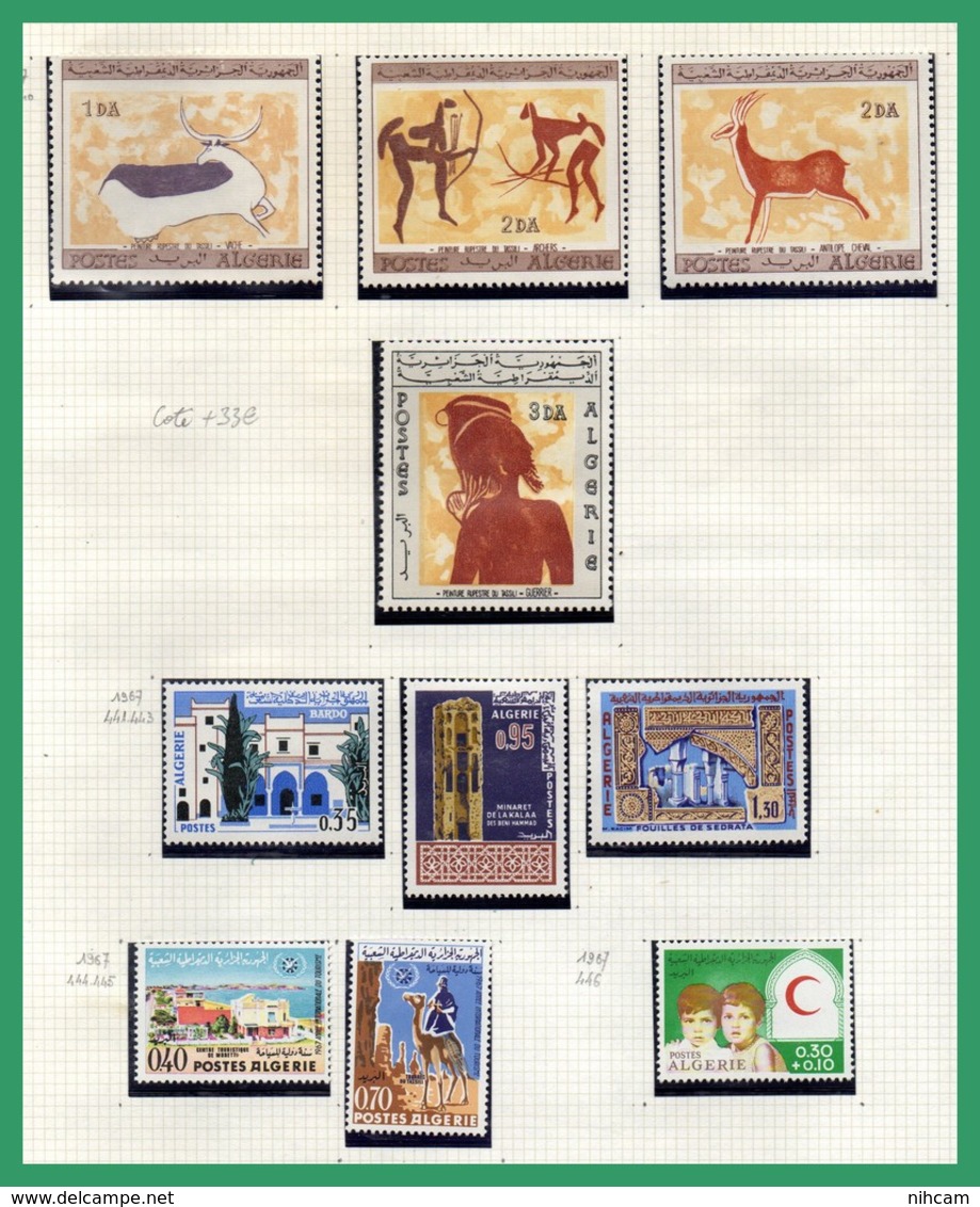 Collection Algérie ** et obl. 58 SCANS (Forte cote à voir, à profiter !) MNH and used dt PA Blocs Taxe Préo