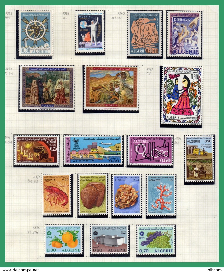 Collection Algérie ** et obl. 58 SCANS (Forte cote à voir, à profiter !) MNH and used dt PA Blocs Taxe Préo