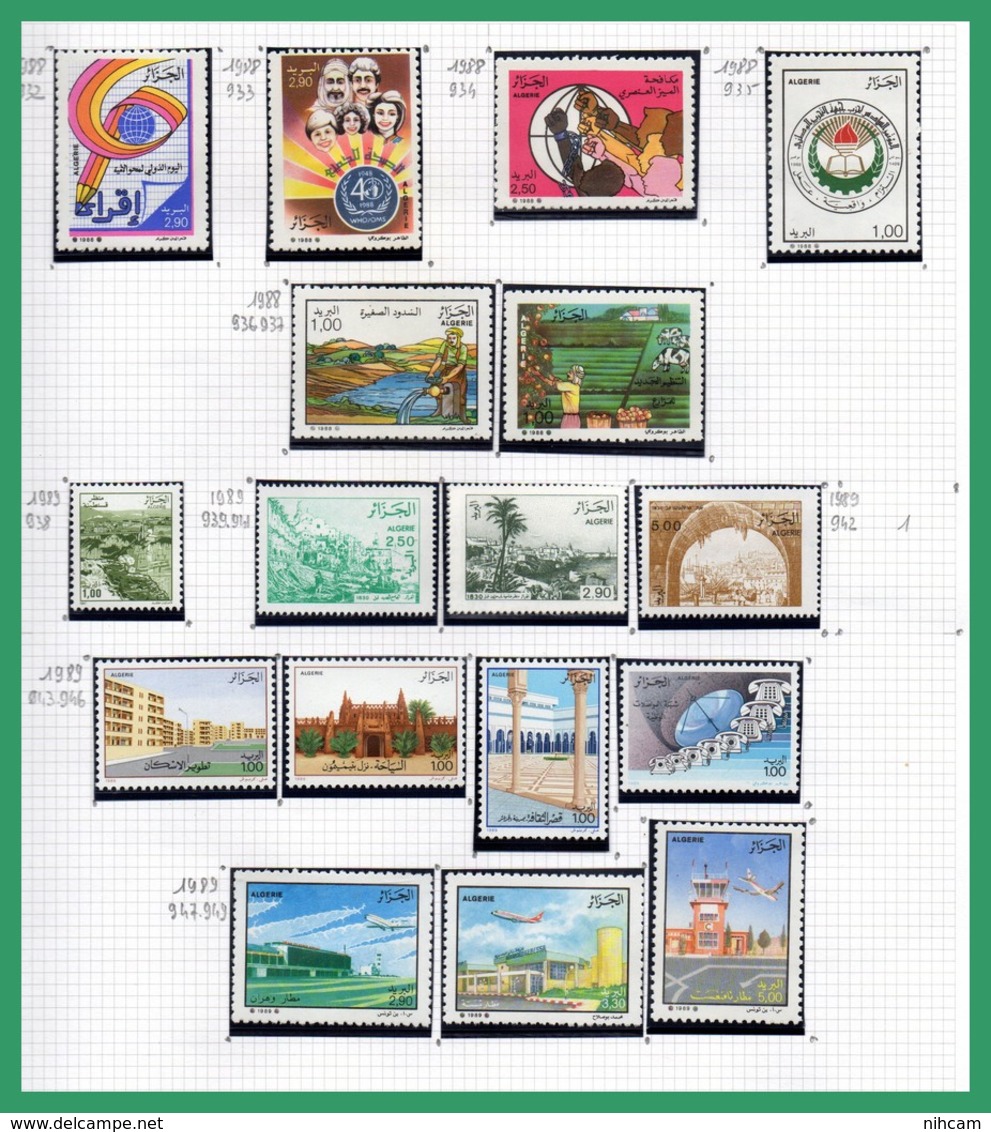 Collection Algérie ** et obl. 58 SCANS (Forte cote à voir, à profiter !) MNH and used dt PA Blocs Taxe Préo