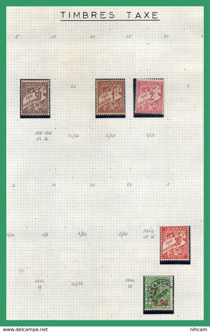 Collection Algérie ** et obl. 58 SCANS (Forte cote à voir, à profiter !) MNH and used dt PA Blocs Taxe Préo