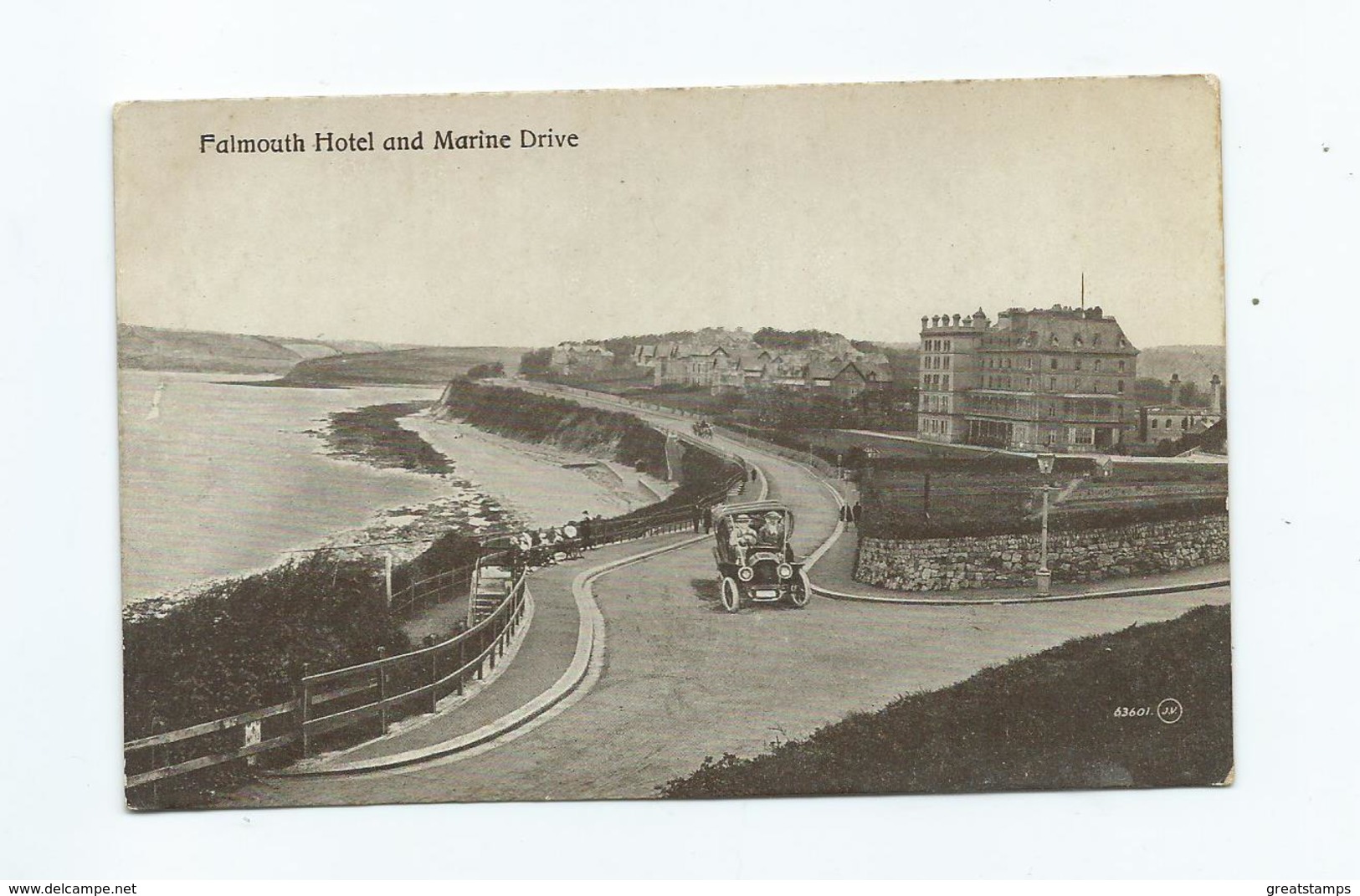 Cornwall Postcard Falmouth Hotel Rp Unused Valentine's Phototone - Falmouth