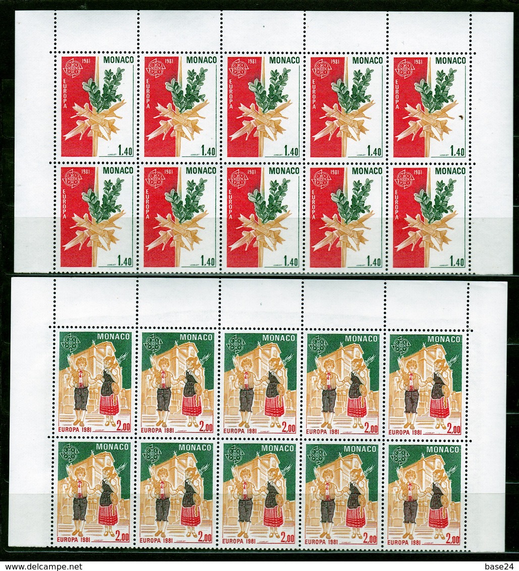 1981 Monaco EUROPA CEPT EUROPE 10 Serie Di 2v. MNH** - 1981