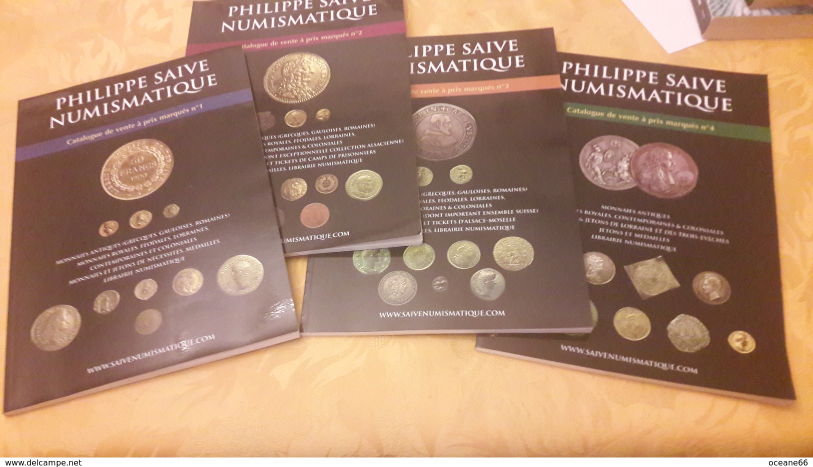 Lot: Philippe Saive Numismatique Catalogue De Vente à Prix Marqués 1 - 2 - 3 - 4 - Lots De Plusieurs Livres