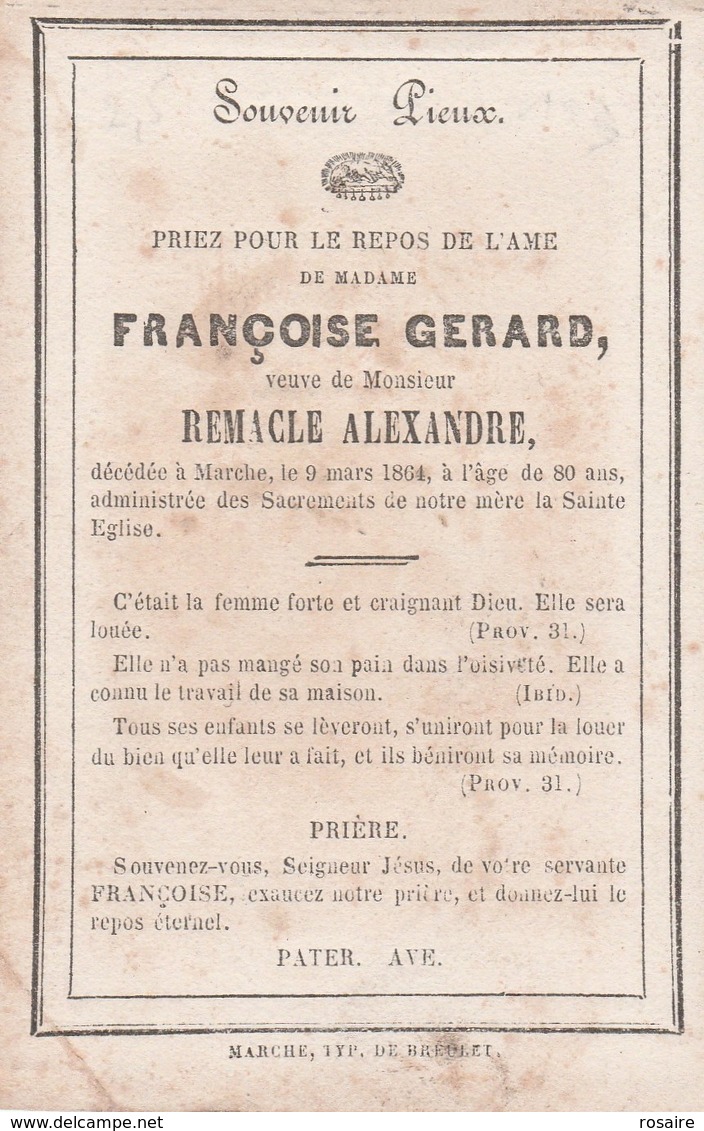 Francoise Gerard-marche 1864 - Images Religieuses