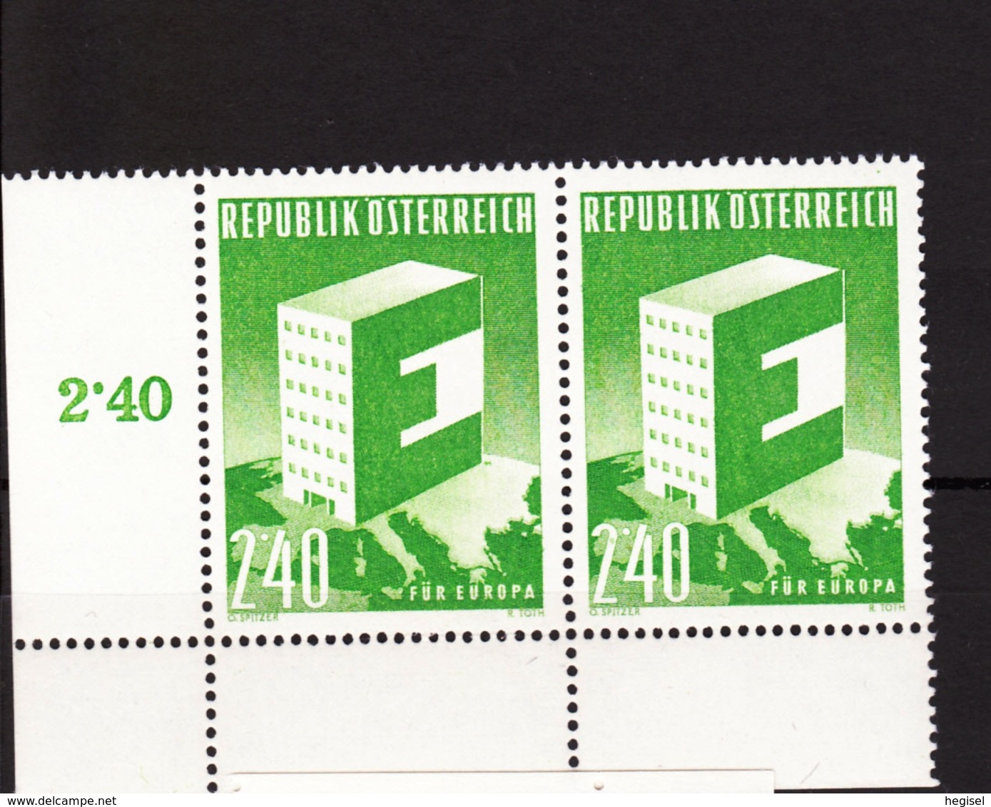 1959  Republik Österreich, CEPT - Europamarke, 2er Streifen Postfrisch - 1959