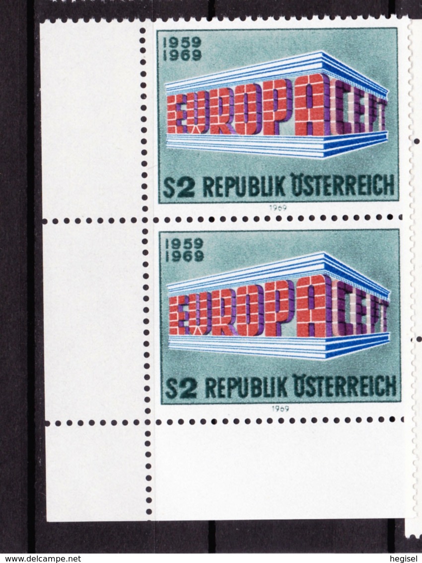 1969  Republik Österreich, CEPT - Europamarke, 2er Streifen, Postfrisch - 1969