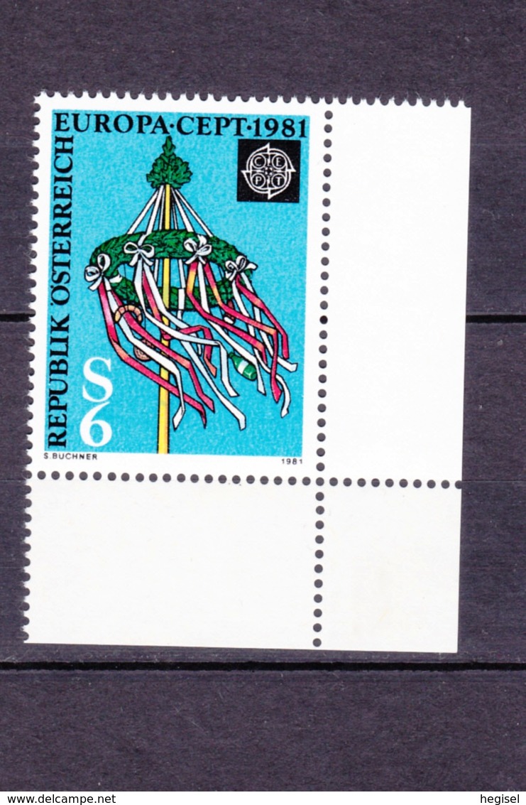 1981  Republik Österreich, CEPT - Europamarke,Folklore (Maibaum), Postfrisch - 1981