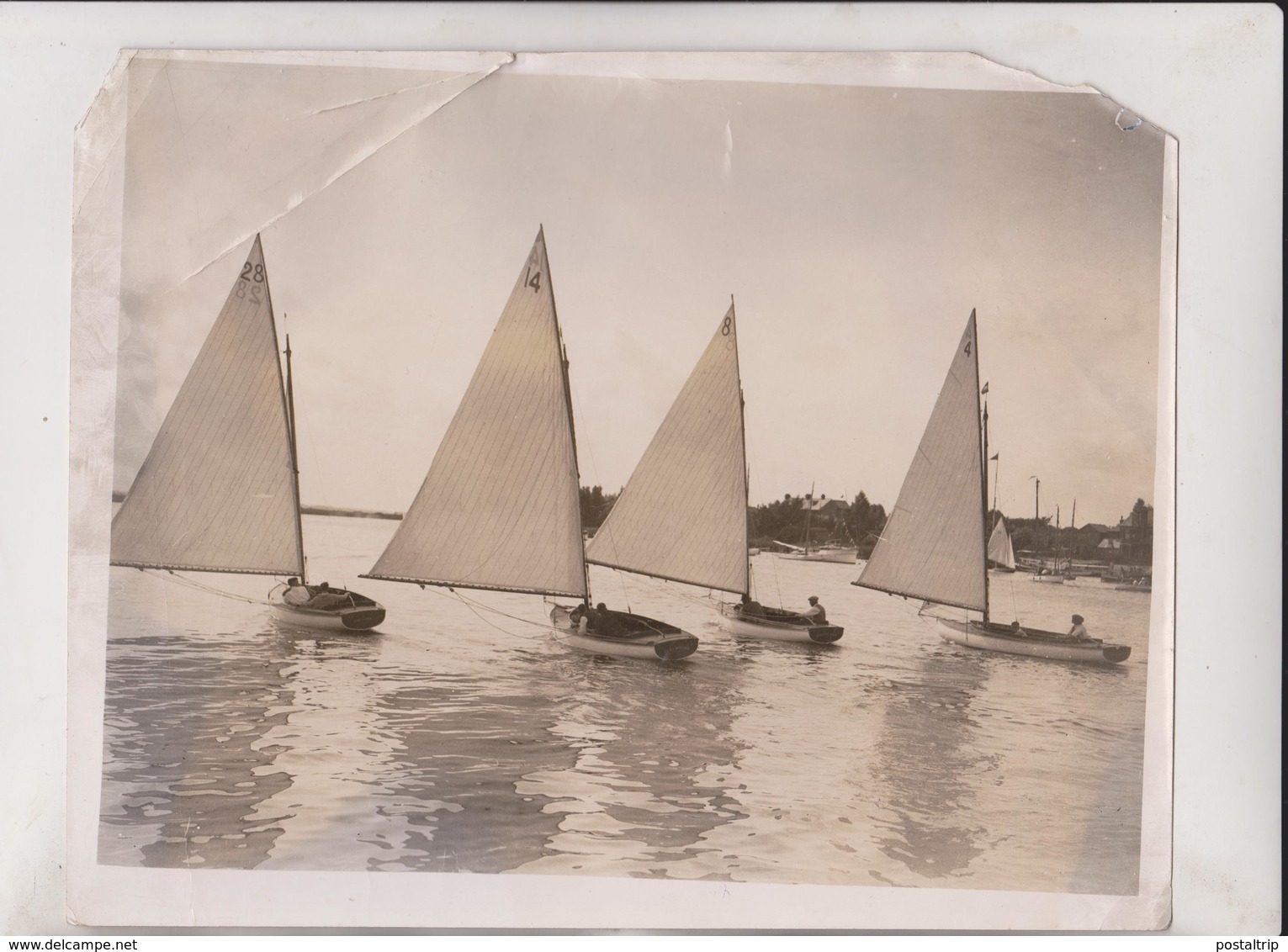 ETAT WATER CARNIVAL NORFOLK BROADS 25*20CM Fonds Victor FORBIN 1864-1947 - Barcos