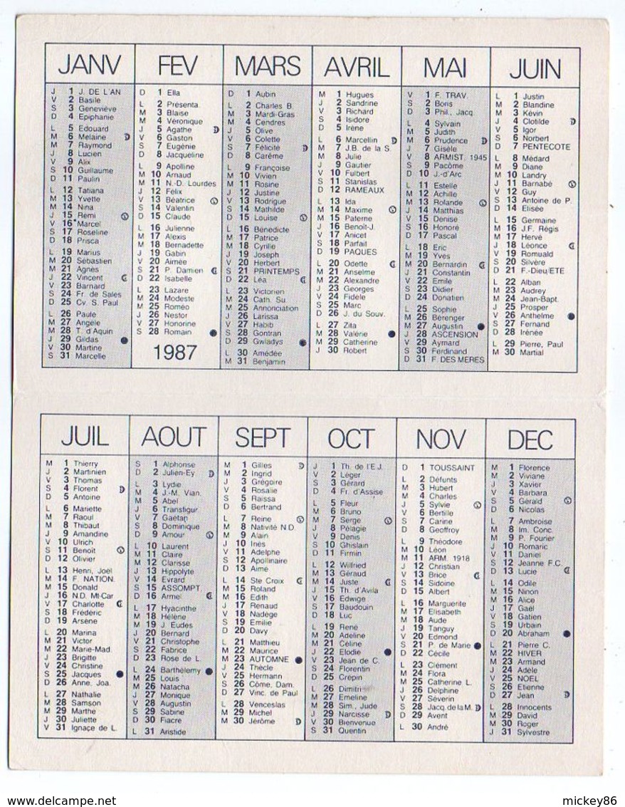 1987-LANDEMONT - 49 --Gallier Claude --Boucherie-Charcuterie --calendrier Pt Ft --Le Rémouleur (vieux Métiers) - Small : 1981-90