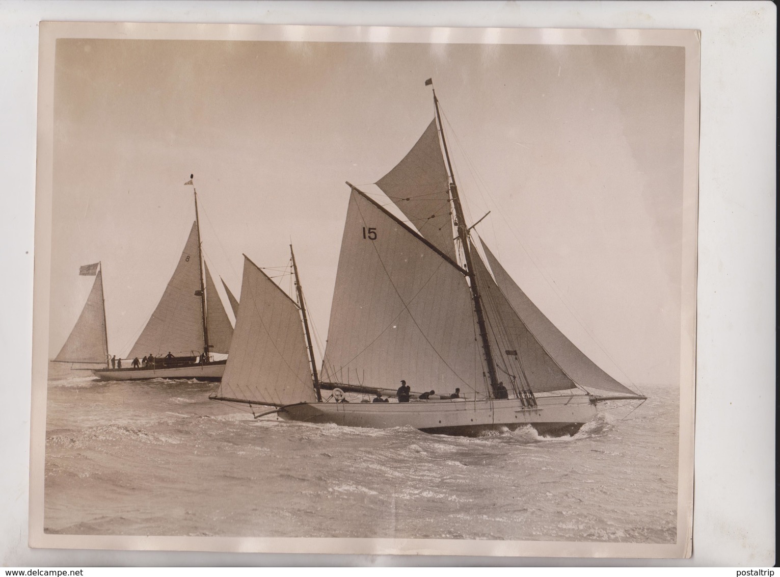 PLYMOUTH TO SANTANDER SPAIN ESPAÑA OCEAN YACHT RACE  25*20CM Fonds Victor FORBIN 1864-1947 - Barcos