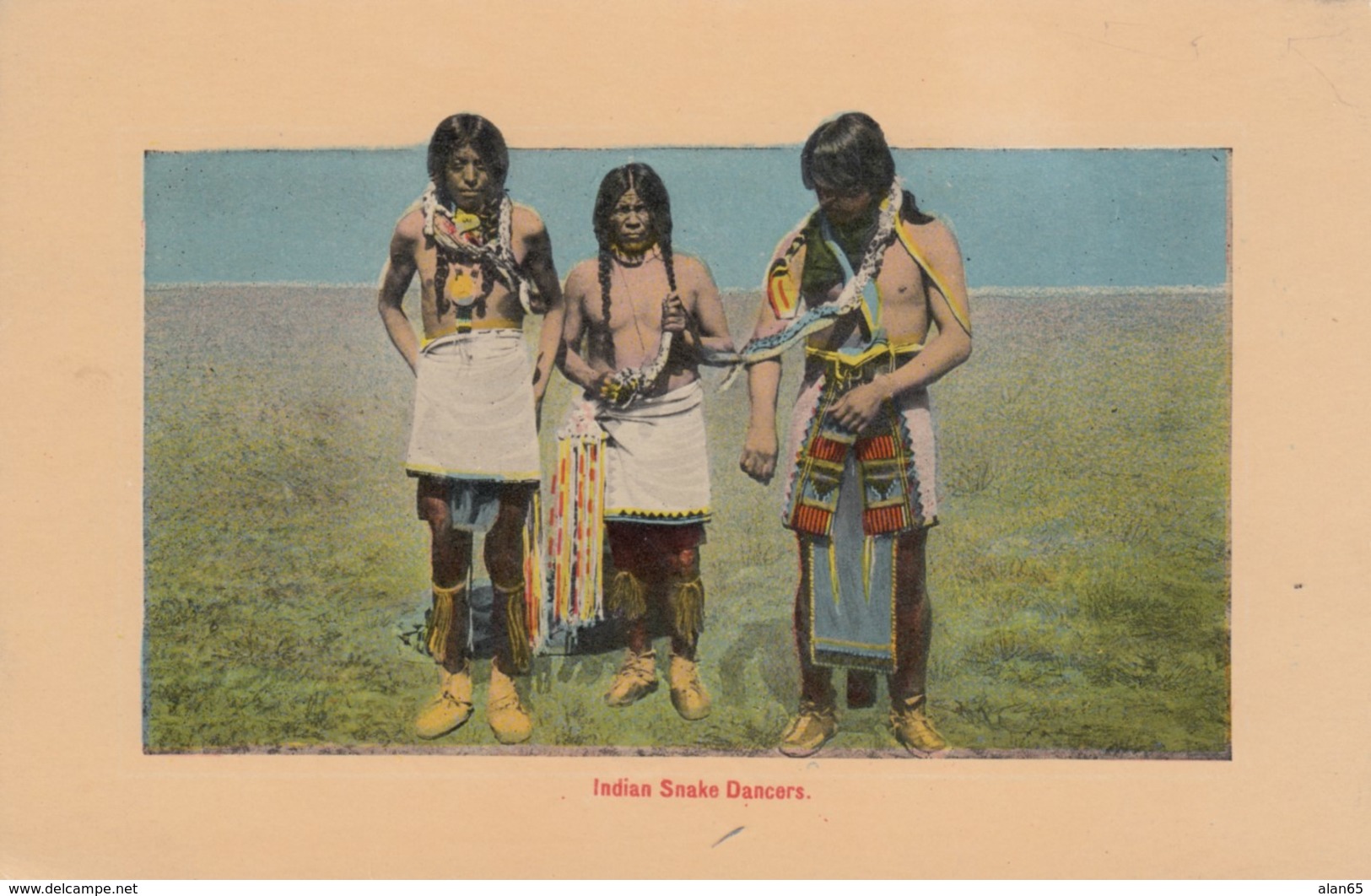 Native American Indians, Snake Dancers, C1910s Vintage Postcard - Native Americans
