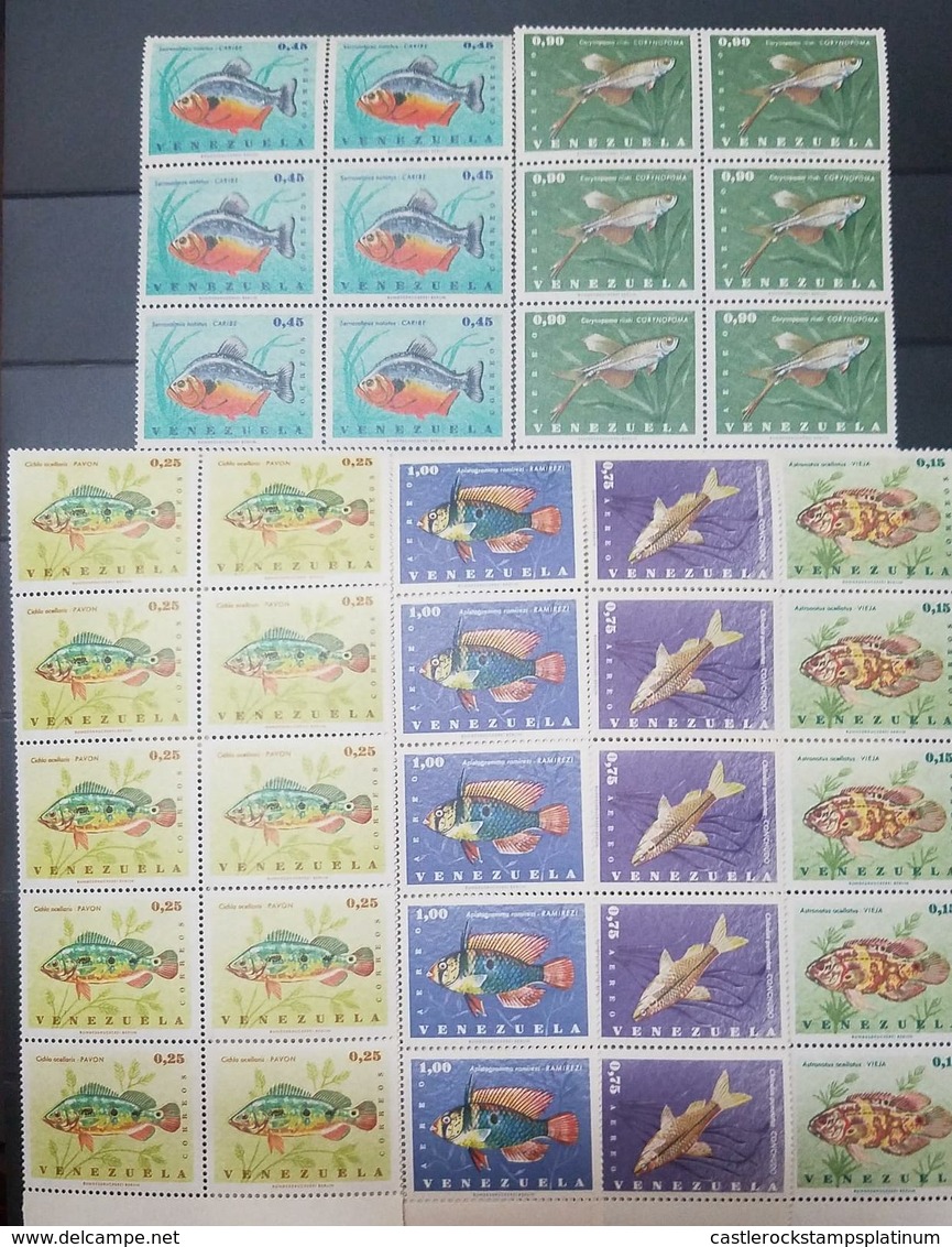 O) 1966 VENEZUELA, FISHES - VELVET -SOWN - PERCH - PIRANHA - SC 908 -910, PEARL -SWORDTALL -RAMIREZ'S -SC  C933 - C935, - Venezuela