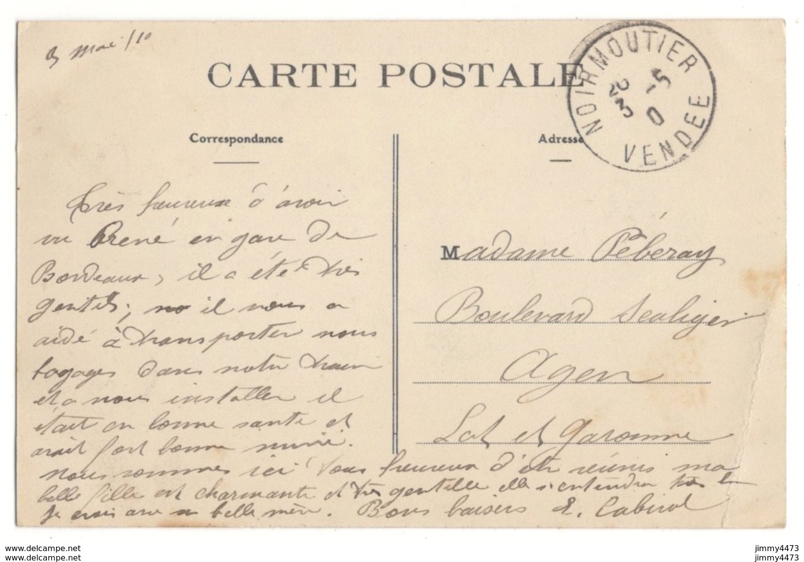 CPA - L'Entrée Du Port En 1910 - NOIRMOUTIER 85 Vendée - N°  1166 - Edit. Illisible - Noirmoutier