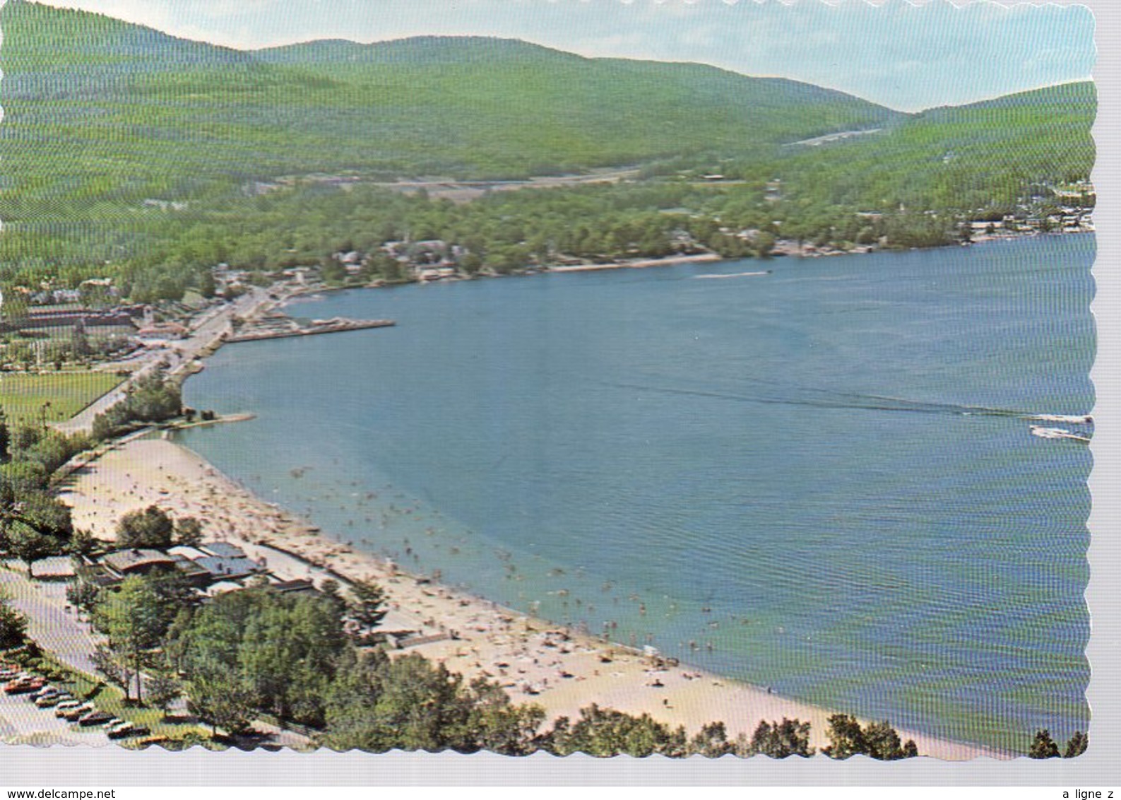 REF 358 : CPSM U.S.A. Lake George NY Million Dollar Beach Aerial View - Lake George