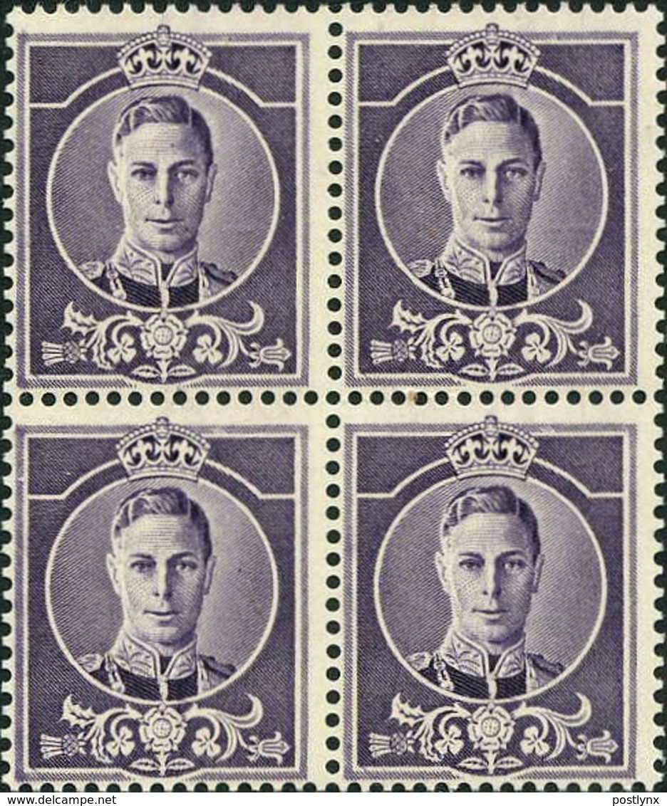 AUSTRALIA 1937 George VI WATERLOW Purple ESSAY 4-block - Proofs & Reprints