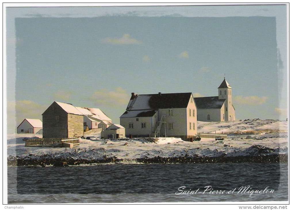 Saint-Pierre Et Miquelon - Maisons De L'Ile Aux Marins En Hiver - Eglise Notre-Dame Des Marins - Saint-Pierre E Miquelon